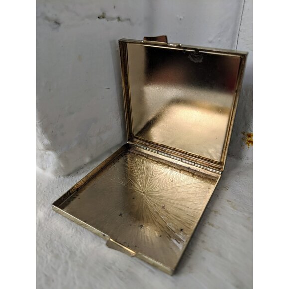 Vintage Floral Compact Case: Blue Trinket Pill Box - Picture 5 of 6